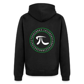 Zahl PI 3,14 Primzahl Geschenk Mathe Nerd - Unisex Premium Bio Zip Hoodie - Schwarz - Hinten - Nico (187cm)