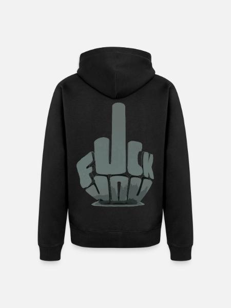 FUCK YOU - Unisex Premium Bio Zip Hoodie - Schwarz