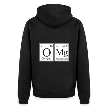 Chemical Elements Gift Periodic Table - Unisex Premium Organic Zip Hoodie - black - Back - Nico (187cm)