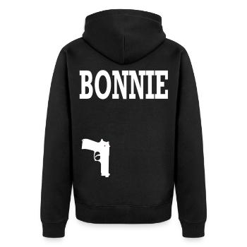 Bonnie 187 gun gangster couple couple love - Unisex Premium Organic Zip Hoodie - black - Back - Nico (187cm)