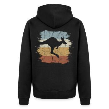 Casual Vintage Kangourou Jumping Casual - Veste à capuche bio Premium Unisexe - noir - Dos - Nico (187cm)