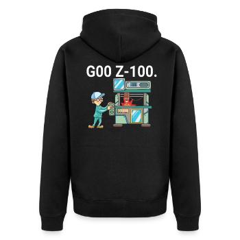 CNC mechanic G00 Z-100. Milling machine gift - Unisex Premium Organic Zip Hoodie - black - Back - Nico (187cm)
