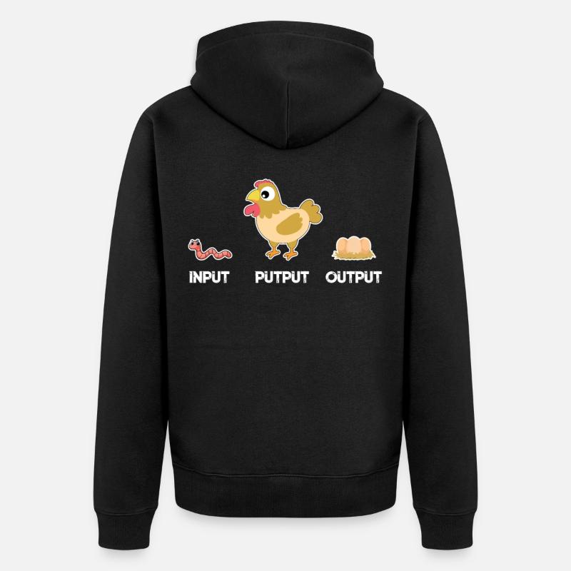 Input Putput Output - Unisex Premium Organic Zip Hoodie - black