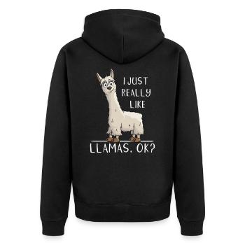 J'aime juste les lamas, d'accord? Amoureux de l'alpaga lama - Veste à capuche bio Premium Unisexe - noir - Dos - Nico (187cm)