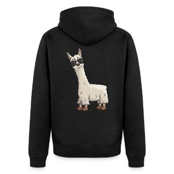 Cool hipster Lama avec lunettes de soleil cadeau Yay - Veste à capuche bio Premium Unisexe - noir - Dos - Nico (187cm)