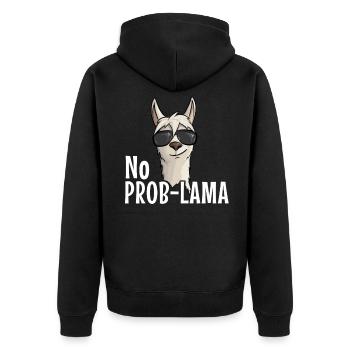 No ProbLama Hipster Lama Alpagas avec lunettes de soleil - Veste à capuche bio Premium Unisexe - noir - Dos - Nico (187cm)