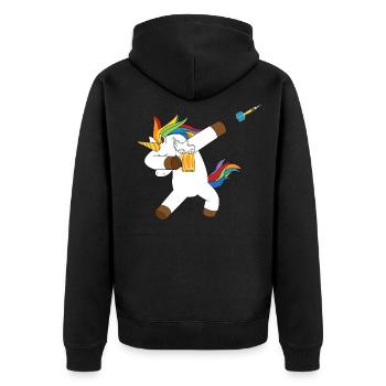 Dabbing licorne dab licorne dart bière dards - Veste à capuche bio Premium Unisexe - noir - Dos - Nico (187cm)