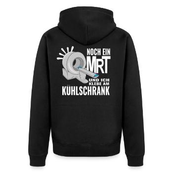 MRT T-Shirt Krebs Chemotherapie Chemo Lustig - Unisex Premium Bio Zip Hoodie - Schwarz - Hinten - Nico (187cm)