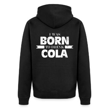 Cola Geschenk Getränk trinken lecker - Unisex Premium Bio Zip Hoodie - Schwarz - Hinten - Nico (187cm)