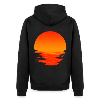 Sonnenuntergang Geschenk Sonnenaufgang Sonne - Unisex Premium Bio Zip Hoodie - Schwarz - Hinten - Nico (187cm)