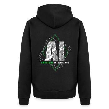 Intelligence artificielle cadeau KI AI technologie - Veste à capuche bio Premium Unisexe - noir - Dos - Nico (187cm)