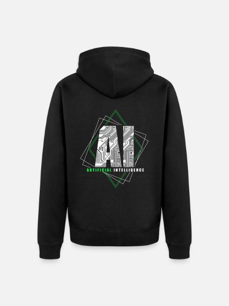 Künstliche Intelligenz Geschenk KI AI Technologie - Unisex Premium Bio Zip Hoodie - Schwarz