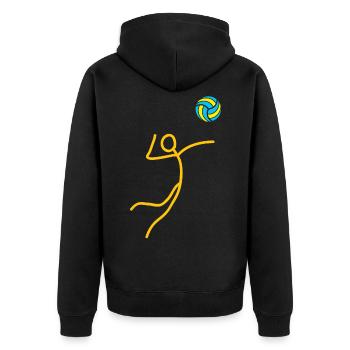 Volley-cadeau beach plage salle de salle équipe - Veste à capuche bio Premium Unisexe - noir - Dos - Nico (187cm)