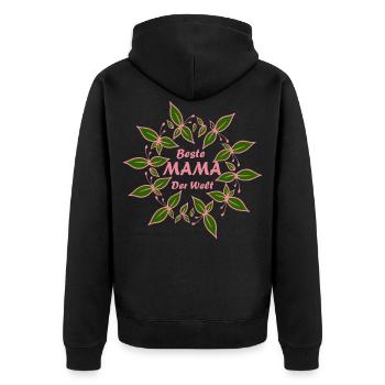 Best Mom in the World Mom Mom Mom - Unisex Premium Organic Zip Hoodie - black - Back - Nico (187cm)