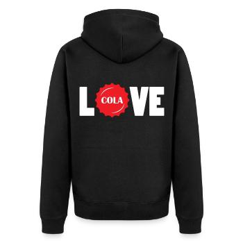 Cola Geschenk Getränk trinken lecker - Unisex Premium Bio Zip Hoodie - Schwarz - Hinten - Nico (187cm)