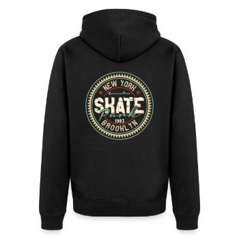 Skate - Unisex Premium Organic Zip Hoodie - black - Back - Nico (187cm)