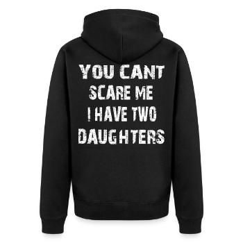 Best Father Papa Father Daughter Papi Dad Love Hero - Unisex Premium Organic Zip Hoodie - black - Back - Nico (187cm)