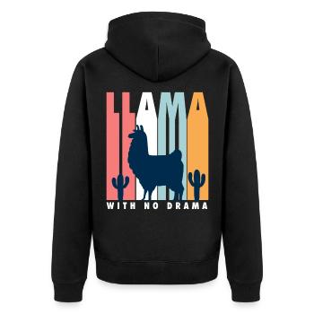 Lama sans drame - Veste à capuche bio Premium Unisexe - noir - Dos - Nico (187cm)