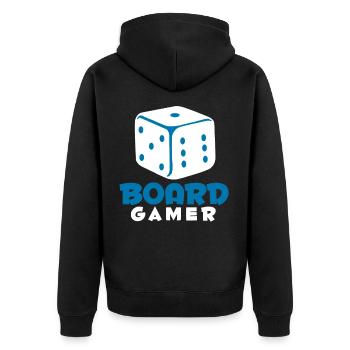 Dice Gift Games Dice Game - Unisex Premium Organic Zip Hoodie - black - Back - Nico (187cm)
