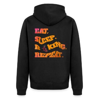 Eat Sleep Biking Repeat Fahrrad Rad fahrrad - Unisex Premium Bio Zip Hoodie - Schwarz - Hinten - Nico (187cm)