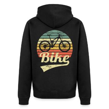 VTT VTT Vintage VTT rétro - Veste à capuche bio Premium Unisexe - noir - Dos - Nico (187cm)