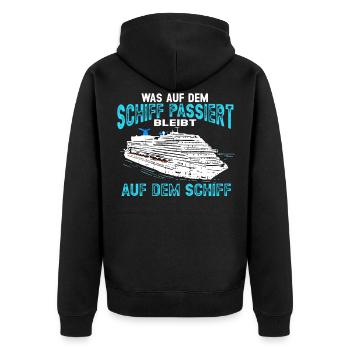 Kreuzfahrtschiff Kreuzfahrt Kreuzfahrer Schiff - Unisex Premium Bio Zip Hoodie - Schwarz - Hinten - Nico (187cm)
