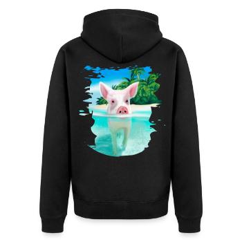 Bahamas Porcs nageant Cochon Plage amusante - Veste à capuche bio Premium Unisexe - noir - Dos - Nico (187cm)