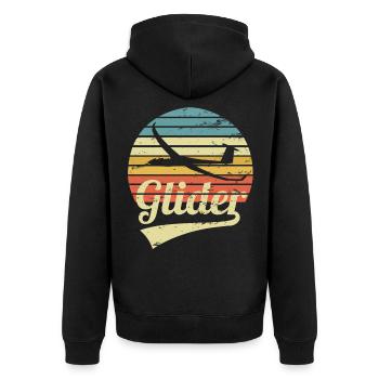 Segelflieger Segelflug Segelfliegen Glider Vintage - Veste à capuche bio Premium Unisexe - noir - Dos - Nico (187cm)
