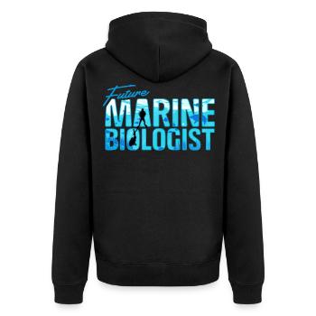 Marine biologist marine biology biology student - Unisex Premium Organic Zip Hoodie - black - Back - Nico (187cm)