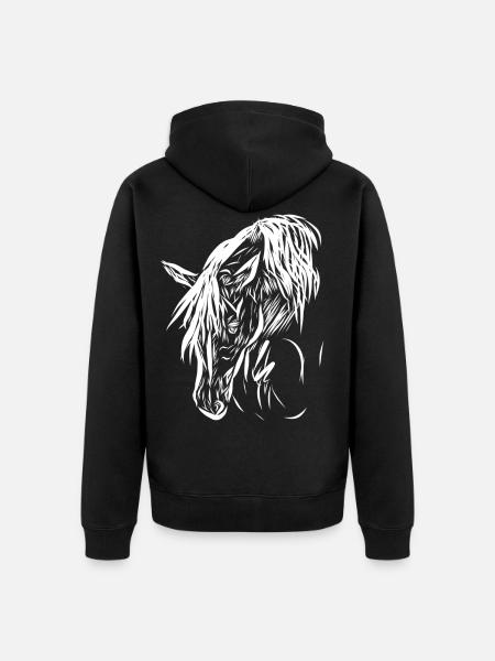 Horse - Unisex Premium Organic Zip Hoodie - black
