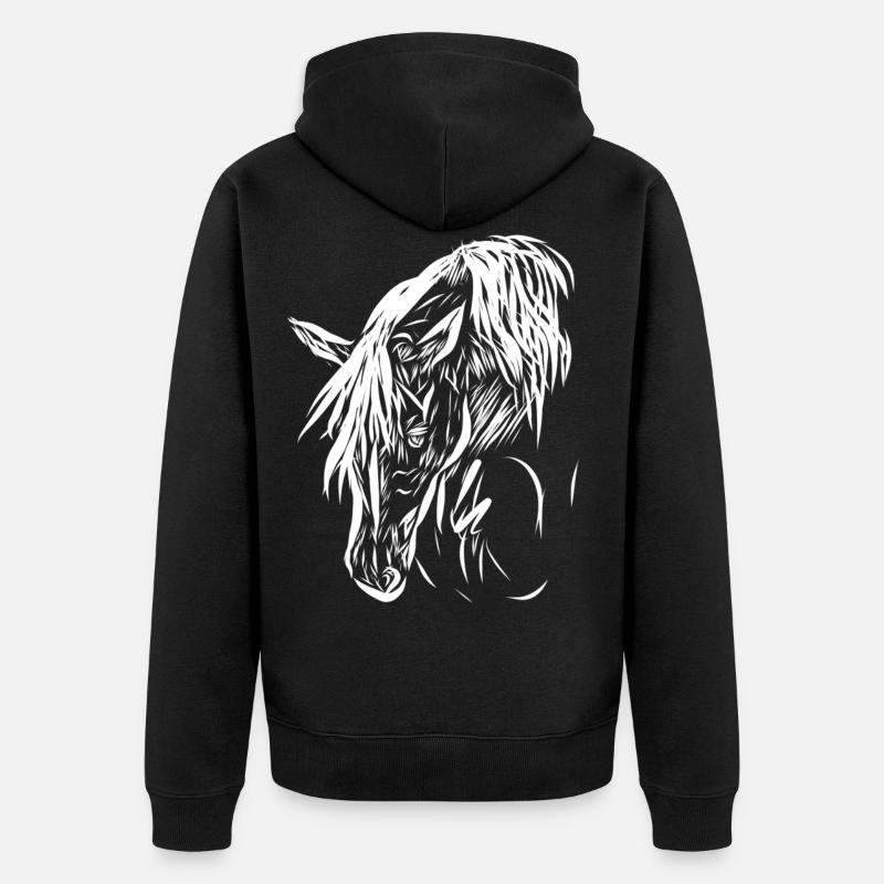 Cheval - Veste à capuche bio Premium Unisexe - noir