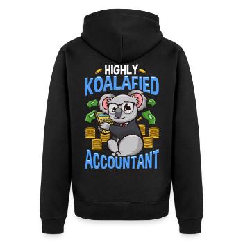 Buchhalter Buchhaltung Finanzen Bilanzen Geschenk - Unisex Premium Bio Zip Hoodie - Schwarz - Hinten - Nico (187cm)