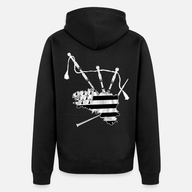 breizh bretagne cornemuse - Veste à capuche bio Premium Unisexe - noir