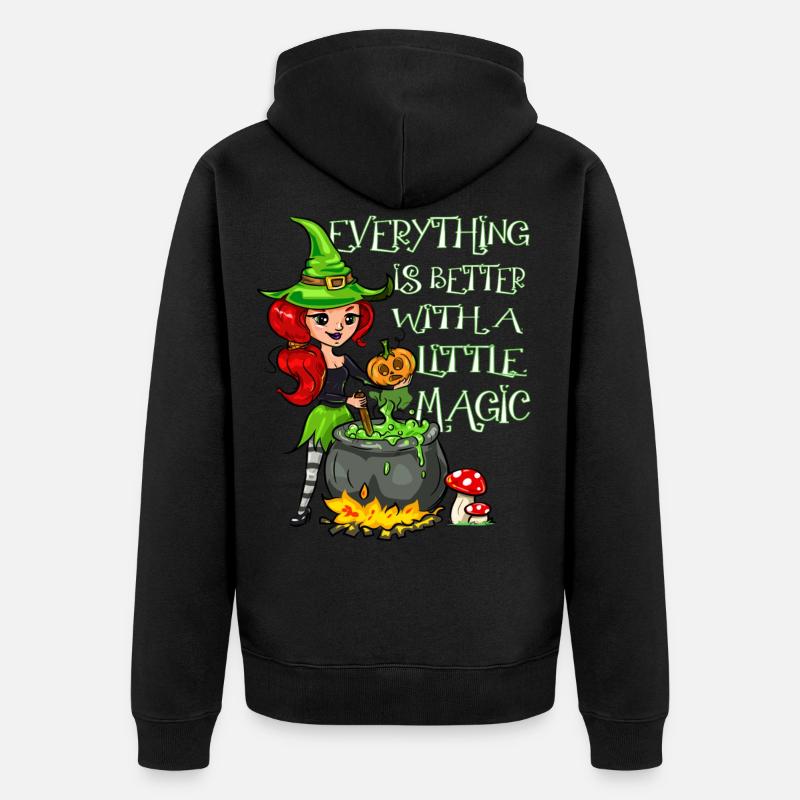 Chaudron de sorcière - Veste à capuche bio Premium Unisexe - noir