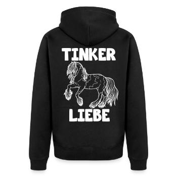 Tinker Liebe - Unisex Premium Bio Zip Hoodie - Schwarz - Hinten - Nico (187cm)