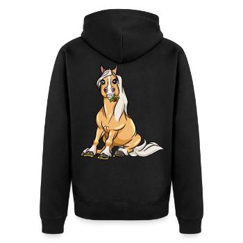 Cheval Haflinger Joli cadeau de jument - Veste à capuche bio Premium Unisexe - noir - Dos - Nico (187cm)