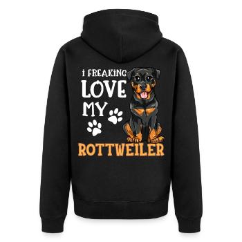 J'aime mes chiens de chien Rottweiler Rotti - Veste à capuche bio Premium Unisexe - noir - Dos - Nico (187cm)