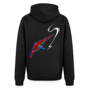 Hang Gliding Hang Glider Hang Glider Pilot - Unisex Premium Organic Zip Hoodie - black - Back - Nico (187cm)