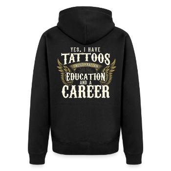 Tattoo Tattoos Tattooed tattoo tattoo artist - Unisex Premium Organic Zip Hoodie - black - Back - Nico (187cm)