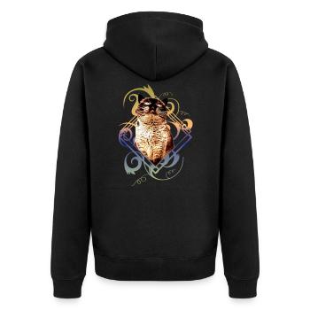 Chat mignon avec la gueule de bois de grands yeux - Veste à capuche bio Premium Unisexe - noir - Dos - Nico (187cm)