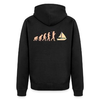 Evolution Sailboat Sailing Ship Sailing Sailing Ship - Unisex Premium Organic Zip Hoodie - black - Back - Nico (187cm)