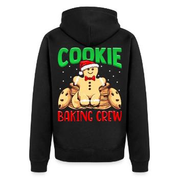 Cookie Baking Team Homme pain d’épice Biscuits - Veste à capuche bio Premium Unisexe - noir - Dos - Nico (187cm)