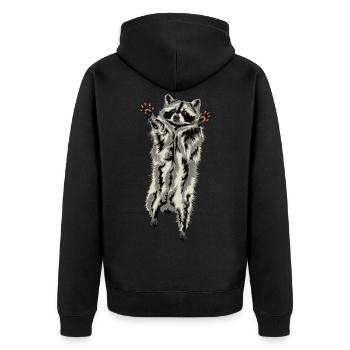Raccoon Hug Racoon Hug - Unisex Premium Organic Zip Hoodie - black - Back - Nico (187cm)