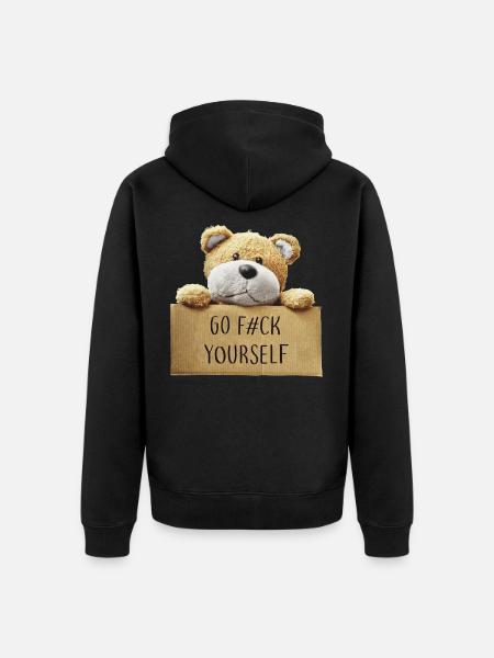 Go f#ck yourself - Unisex Premium Organic Zip Hoodie - black