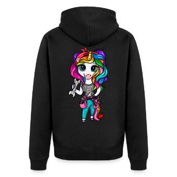 Mécanicien automobile mécanicien automobile Schrauberin - Veste à capuche bio Premium Unisexe - noir - Dos - Nico (187cm)