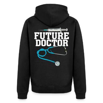 Future Doctor Future Doctor Doctor - Veste à capuche bio Premium Unisexe - noir - Dos - Nico (187cm)