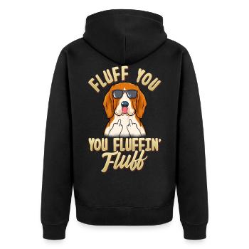 Vilain chien beagle doigt du milieu vous baise - Veste à capuche bio Premium Unisexe - noir - Dos - Nico (187cm)