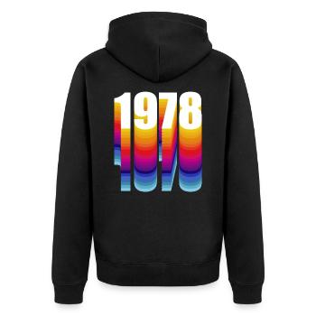 1978 année de naissance - Veste à capuche bio Premium Unisexe - noir - Dos - Nico (187cm)