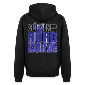 Schalke Nordkurve lettrage idée cadeau - Veste à capuche bio Premium Unisexe - noir - Dos - Nico (187cm)