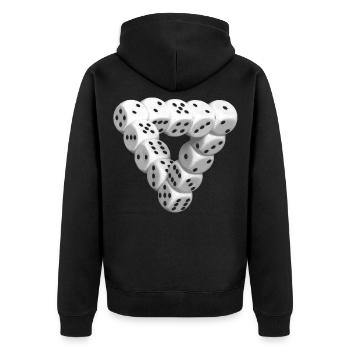 Cube Dices Cubes Illusion - Unisex Premium Organic Zip Hoodie - black - Back - Nico (187cm)